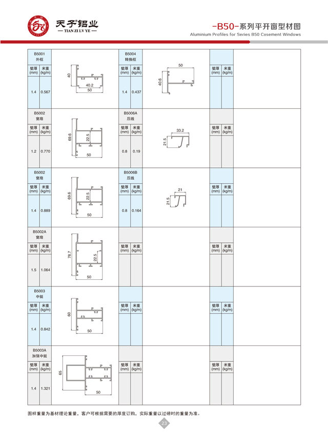 -B50-系列平開(kāi)窗結(jié)構(gòu)圖